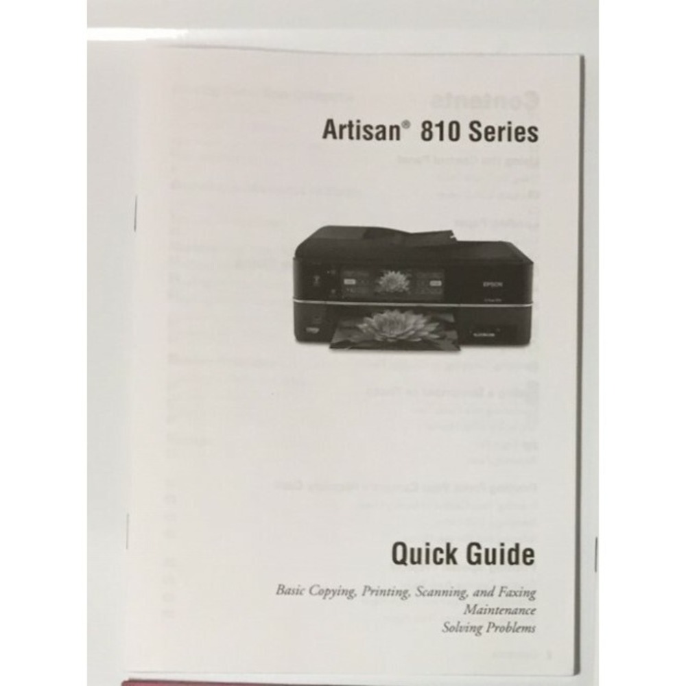 EPSON ARTISAN 810, QUICK GUIDE #087